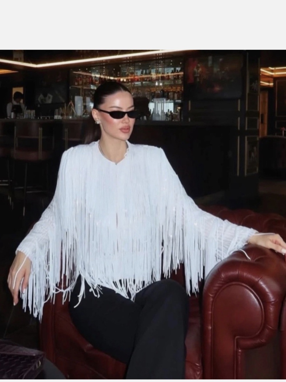 ZARA SEQUIN FRINGE JACKET